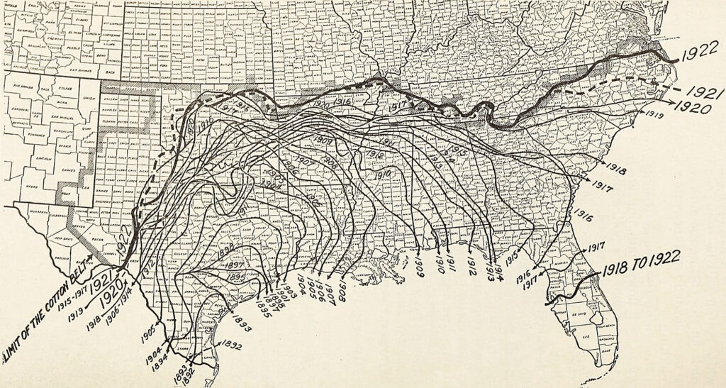 Illustrated map of southern United States