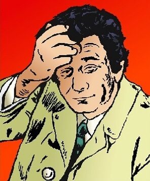 color illustration of TV character Detective Columbo