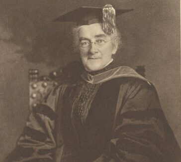 portrait of Ellen Richards in a cap and gown