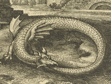 illustration of a dragon eating its own tail