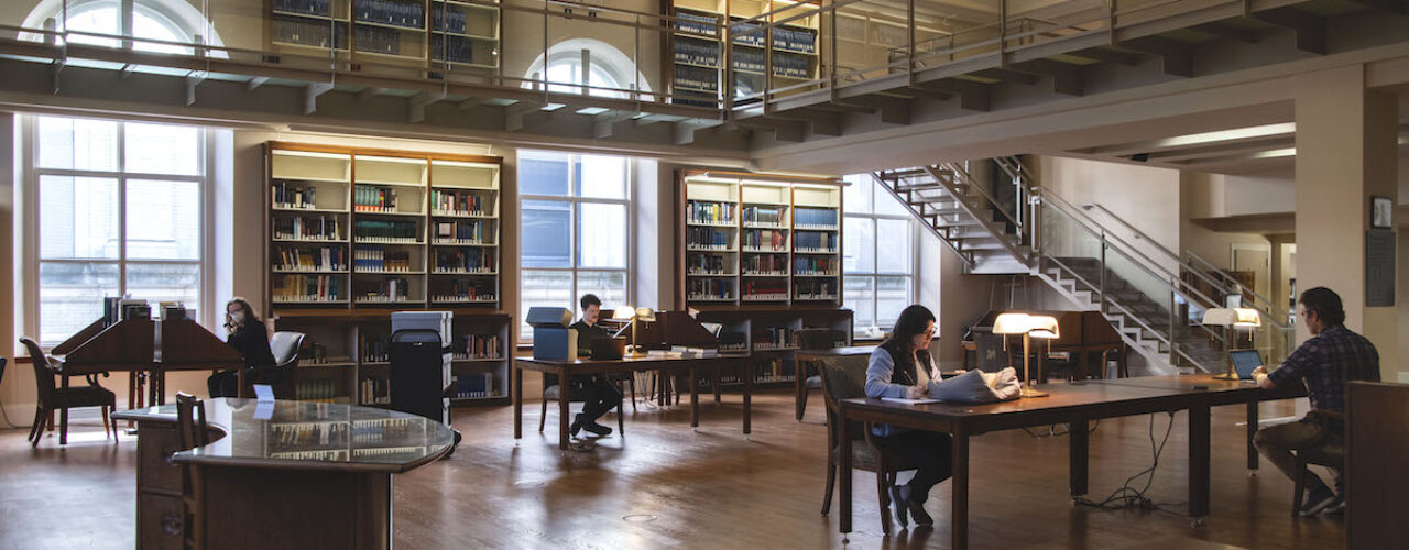 people in a library