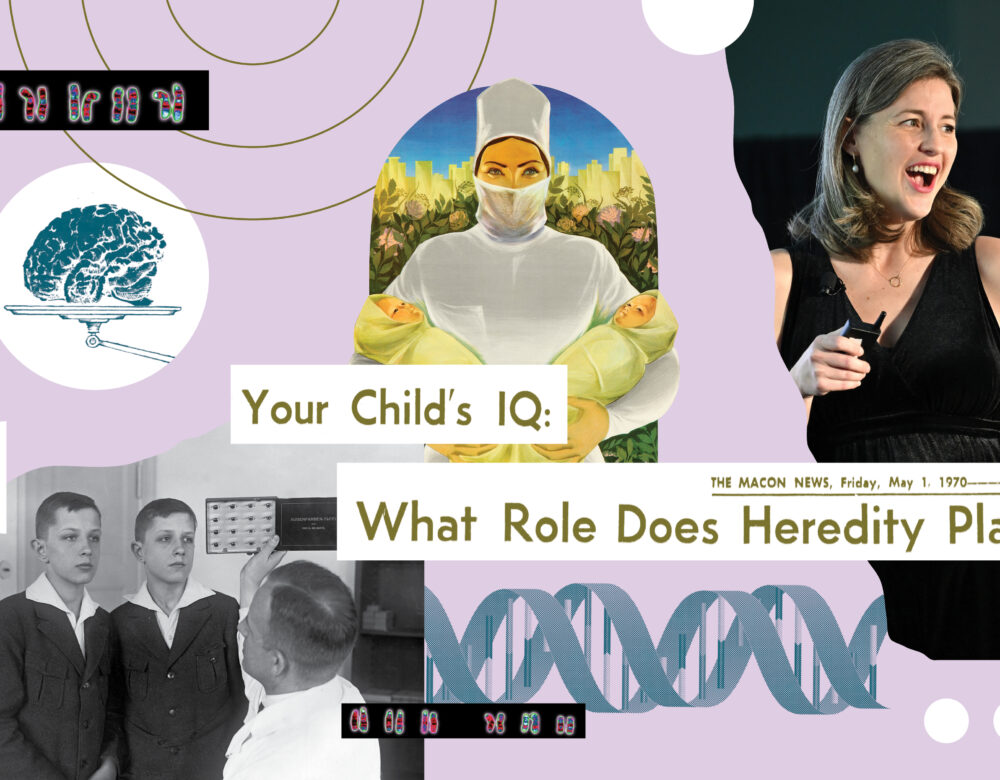 Collage with illustrations and photographs with a heredity theme