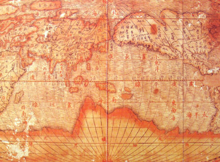 Chinese world map, drawn by the Jesuits (early 17th century).