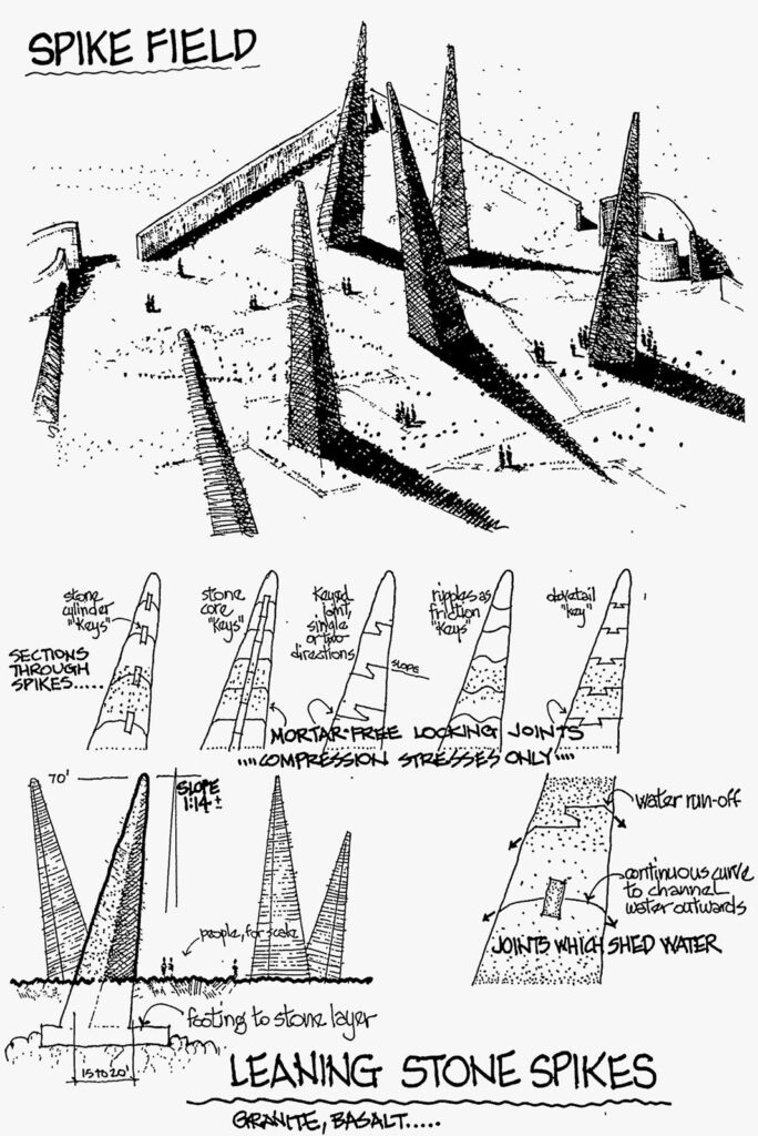 Pair of black and white architectural sketches