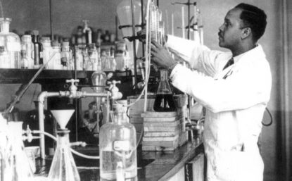 Scientist Percy Julian in a lab 1930s