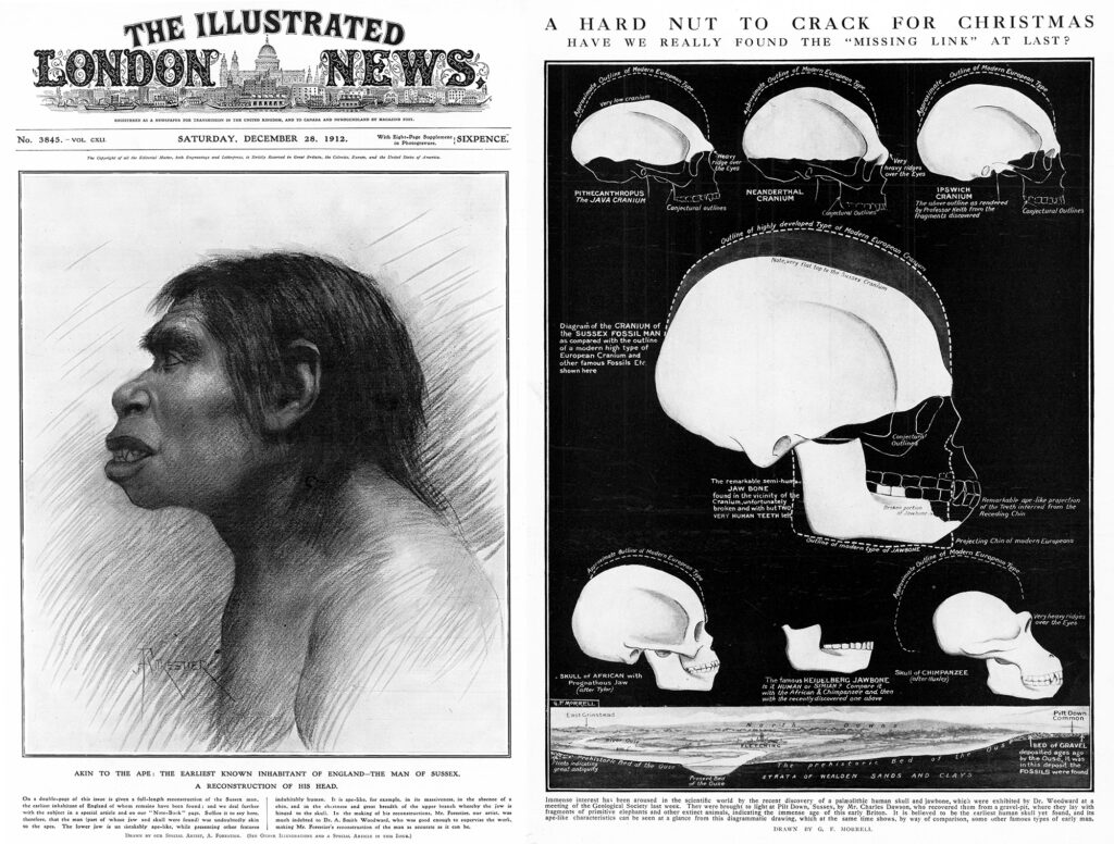 Two illustration-heavy pages from an old newspaper