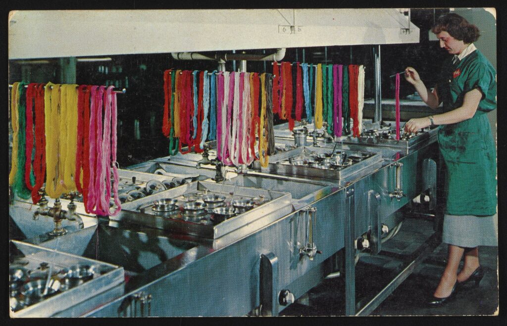 postcard showing colorful yarn