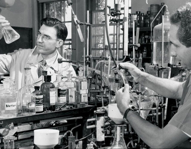 men in a lab