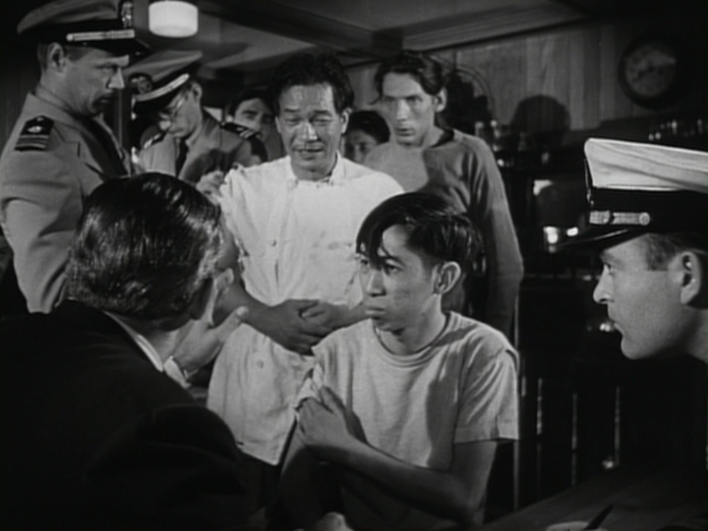 Black and white movie still image